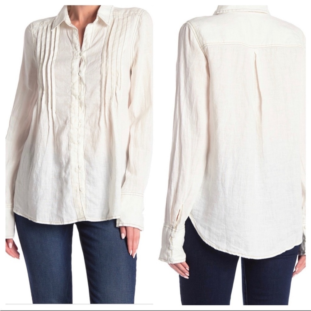 Free People Breezy Mornings Linen Top